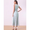 Allegra K Women's Floral Print Summer A-Line High Low Side Slit Sleeveless Midi Sundresses - 4 of 4