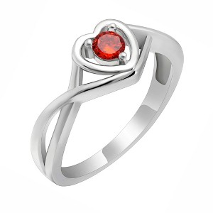 Christine Engagement Ring Promise Heart For Women Silver Cz Ginger Lyne Collection - 1 of 4