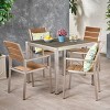 Christopher Knight Home Cape Coral Outdoor Aluminum and Faux Wood 5 Piece Dining Set with Wicker Tabletop - 2 of 4