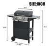 NAYSAYE Grill Racks 3 Burner Stainless Steel Propane Gas Grill with Two Shelves and Bottle Opener for Outdoor Cooking, Black, 40.9"*13.3"*39.3" - 2 of 4