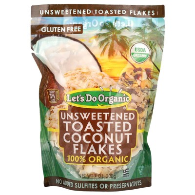 Edward & Sons, Let's Do Organic, 100% Organic Unsweetened Toasted Coconut Flakes, 7 oz