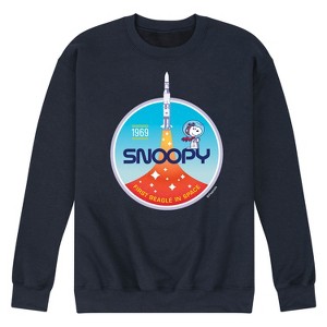Men's - Peanuts - Snoopy First Beagle In Space Rocket 1969 Graphic Fleece Sweatshirt - 1 of 4