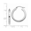 Black Bow Jewelry 3mm, 14k White Gold Square Tube Round Hoop Earrings, 25mm (1 Inch) - 4 of 4