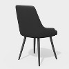 Modern Dining Chairs (Set of 2) – Spacious, Thick Cushion, Comfortable Faux Leather Upholstered with Metal Legs for Dining Room, Black - 3 of 4