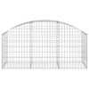 vidaXL Gabion Basket Silver Galvanized iron 59.1 x 19.7 x 23.6/31.5 in - 59.1" x 19.7" x 23.6"/31.5" - 3 of 4