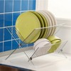 Folding bowl rack with drip tray, stainless steel 2-layer dishwasher rack, folding dishwasher rack, kitchen sink folding bowl rack - 2 of 4