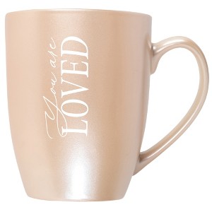 Elanze Designs You Are Loved Precious Pearl 10 ounce New Bone China Coffee Cup Mug - 1 of 4