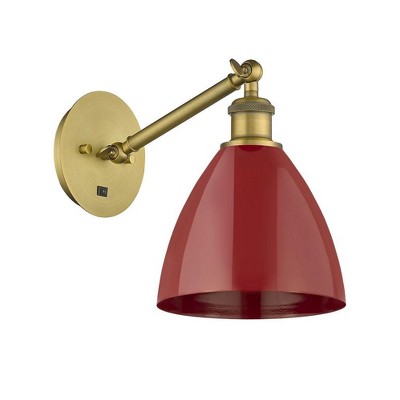 Plymouth Dome - 1 Light Wall Sconce In Industrial Style-13.25 Inches Tall and 7.5 Inches Wide