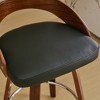 Counter Height Bar Stools Set of 2, Wood Legs Bar Chairs with Low Back, 360-Degree Swivel with Soft Cushion Seat - 3 of 4