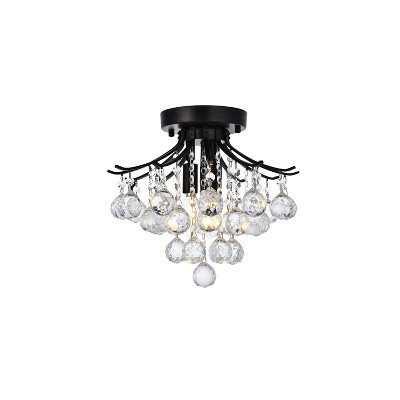 Elegant Lighting Toureg 12 inch black flush mount