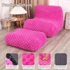 Itopfox Bean Bag Chair with Footstool, Comfy Reading Sofa Chair for Adults, Modern Floor Sofa for Livingroom, Bedroom, Pink - 3 of 4