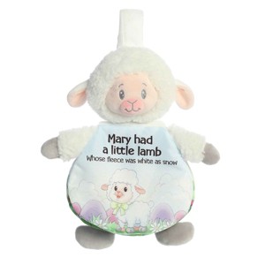 ebba Small Mary Had A Little Lamb Story Pals Educational Baby Stuffed Animal White 9" - 1 of 4