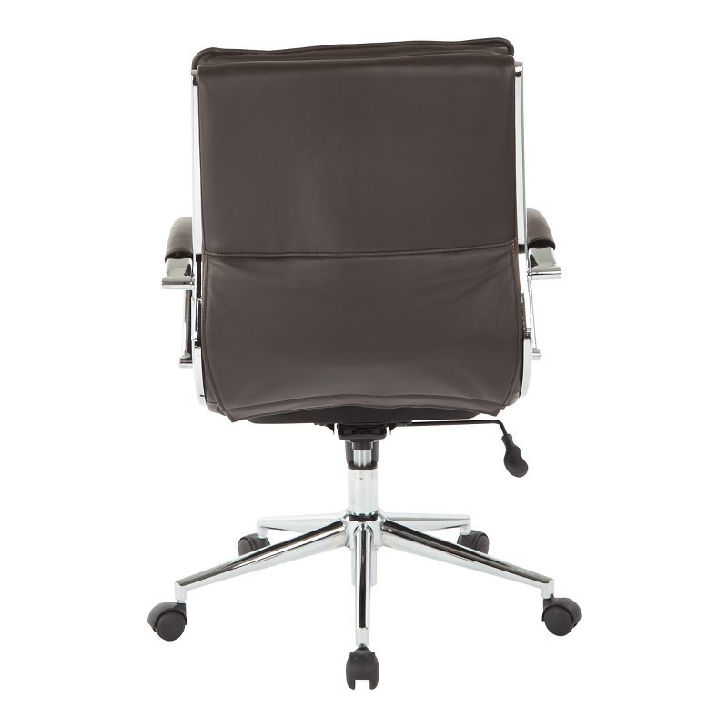 Mid Back Manager's Faux Leather Chair with Chrome Base - OSP Designs, 6 of 10