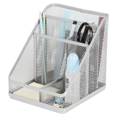 Mesh Medium Desktop Organizer Silver - Brightroom™