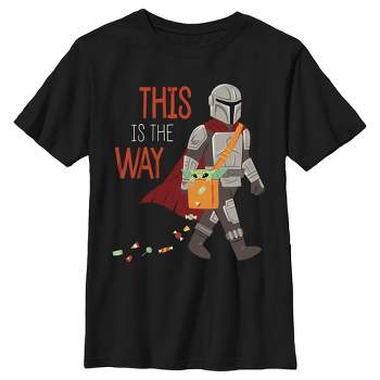 Boy's Star Wars The Mandalorian Halloween Grogu This is the Way T-Shirt