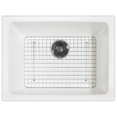 White Fireclay Single Bowl Undermount Kitchen Sink