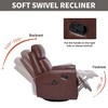 PAGED Modern Swivel Recliner Chair, Heating Massage Chair with Side Pocket, Leather Accent Chair for Bedroom, Living Room Furniture - 3 of 4