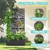 TOAOTBNBO Metal Raised Garden Bed with Leaf Pattern, Outdoor Planter Box with Wheels, Modern Privacy Screen for Garden and Patio - 4 of 4