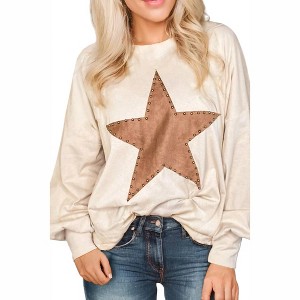 Women's Studded Star Sweatshirt - BiBi - 1 of 2