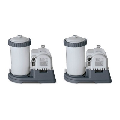 Intex Krystal Clear 2500 GPH Pool Filter Cartridge Pump With Timer (2 Pack)