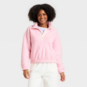 Women's High Pile Fleece 1/2 Zip Pullover Jacket - All In Motion™ - 1 of 4