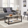 Yaheetech Wood Industrial Coffee Table with Storage Shelf for Living Room - 2 of 4