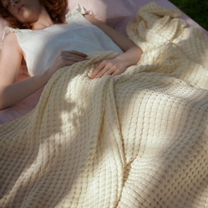 Bedsure Cooling Cotton Waffle Blanket-Lightweight Breathable Summer Blanket of Rayon Derived from Bamboo - 1 of 4