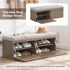 NicBex Linen Fabric Storage Ottoman Bench with Double Doors,Storage Ottoman with Adjustable Shelves,Storage Bench for Living Room,Bedroom - 2 of 4