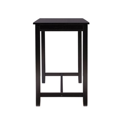 Claridge 51.5'' Black Counter Height Dining Set with White Faux Leather Chairs