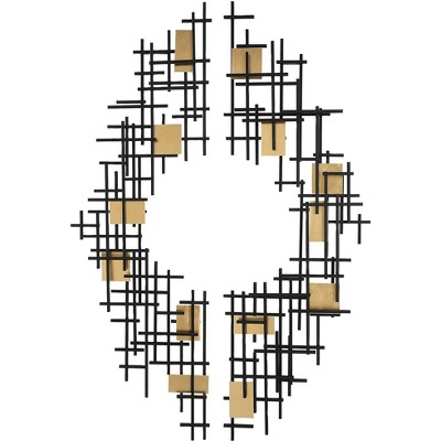 Uttermost Reflection 57 1/2"H Black Gold 2-Piece Metal Wall Art Set