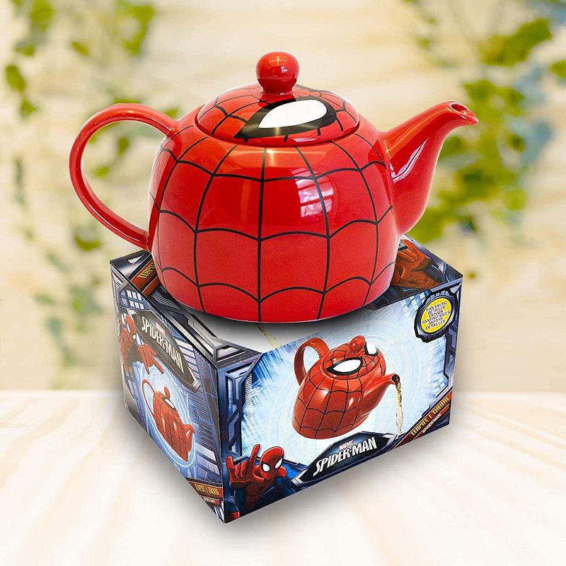 Marvel Spider-Man Ceramic Teapot with Web Mask Detail Lid, 3 of 5