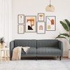 vidaXL Dark Gray 3-Seater Sofa - Modern Polyester Fabric Couch Settee with Padded Seating for Living Room/Lounge Area - 2 of 4