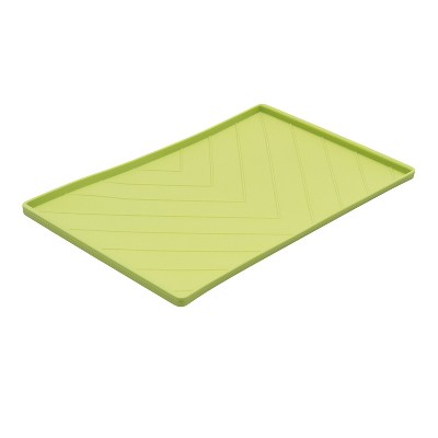 Messy Mutts Green Silicone Large Non-Slip Dog Bowl Mat with Raised Edge