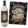 Big Dot of Happiness Disco New Year - Groovy 2025 NYE Party Decorations for Women and Men - Wine Bottle Label Stickers - Set of 4 - 2 of 4