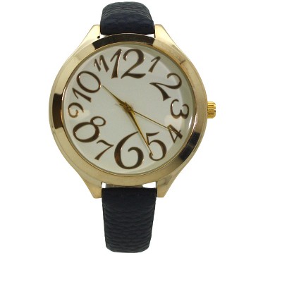 Olivia Pratt Artistic Numeral Leather Strap Watch