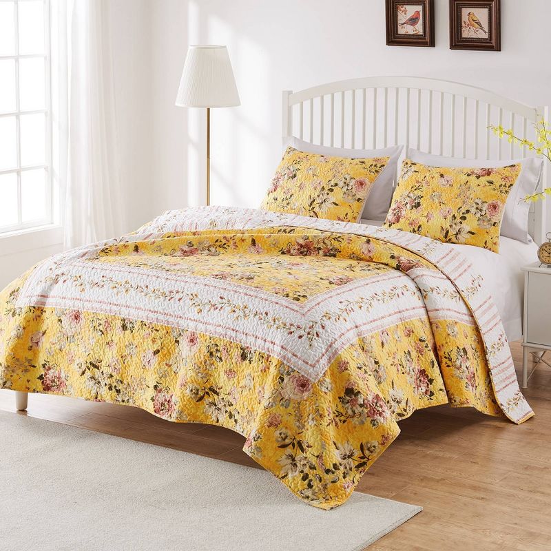 Greenland Home Fashions Finley Quilt Bedding Set Yellow, 4 of 6