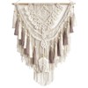 Aoibox Handmade Macrame Wall Hanging, Beige & Dusty Rose Woven Tapestry, Boho Decor for Living Room, Nursery, 37.4"L x 27.5"W - 2 of 4