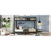 Okak Full over Queen Metal Loft Bunk Bed Heavy Duty Bedframe with Ladder & Slats Support for Adults Teens Noise Reduced No Box Spring Needed, Black - 3 of 4