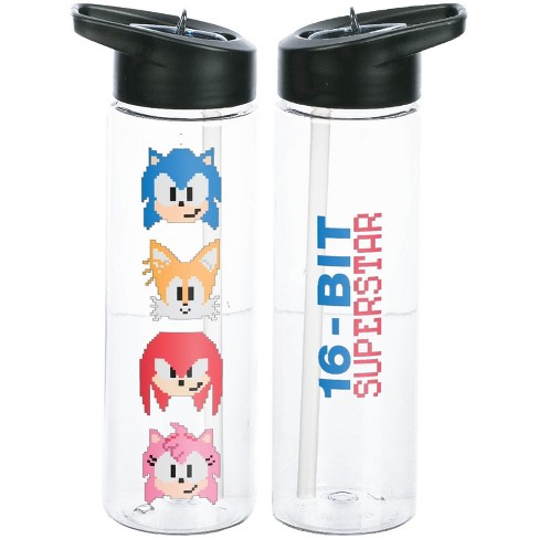 Sonic The Hedgehog Gold Rings Plastic Water Bottle Holds 32 Ounces