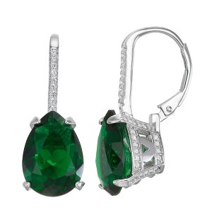 Designs by Gioelli Sterling Silver Simulated Gemstone Leverback Earrings - 1 of 2