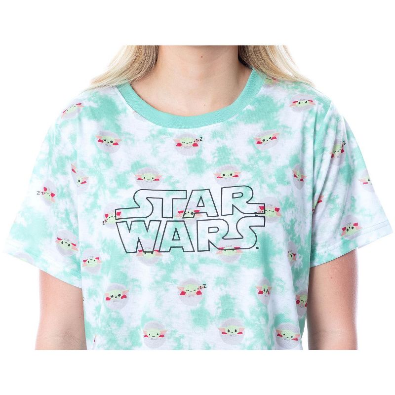 Star Wars Womens' The Mandalorian Grogu Baby Yoda Chibi Sleep Pajama Set Multicolored, 5 of 7