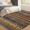 Area Rug Washable Low Pile Geometric Printed Floor Cover Non Slip Distressed Indoor Throw Rug Foldable Soft Ultra Thin Farmhouse Carpet - 3 of 4