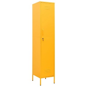 vidaXL Metal Storage Cabinet Storage Locker Organizer for School Office Steel - Mustard Yellow - 1 of 4