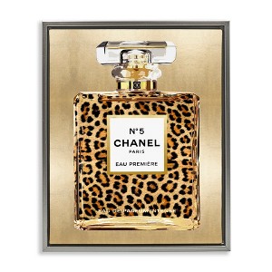 Stupell Industries Leopard Pattern Perfume Black Framed Floater Canvas Wall Art - 1 of 4