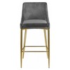 Meridian Furniture Karina Collection Modern Contemporary Velvet Counter Height Stool for Kitchens and Bars with Gold Metal Frame (Set of 2) - 2 of 4
