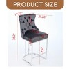 Counter Height Bar Stools Set of 2, Velvet Upholstered Barstools with Sturdy Metal Base Legs, Button Tufted and Nailheads Trim - Leovsnove - 4 of 4