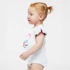 The Juniper Shop Bunny Face With Flowers Baby Flutter Sleeve Bodysuit - 2 of 2