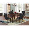 5-Piece Mahogany Finish Solid Wood Top-Rectangular Upholstered Dining Room Set-Seats 4 - 2 of 4