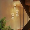 LNC Katsumata 3-Lights 11.8" Luxury and Glam Cluster Hourglass-Shaped Integrated LED Chandelier,Brass - 4 of 4