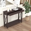 ORRD Farmhouse Console Table with Drawer & Storage Shelves, Entryway Sofa Table for Living Room, Hallway Organizer，Black - 4 of 4